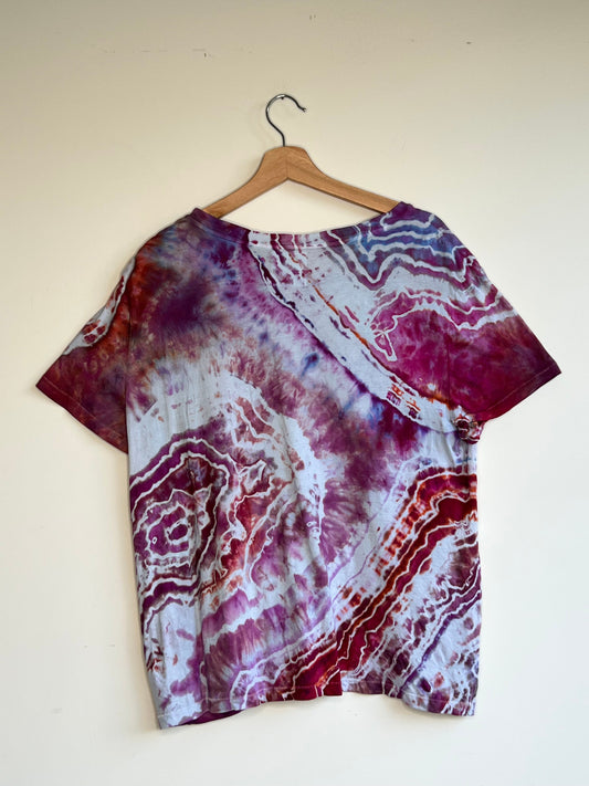 Maroon and Purple Cotton T-Shirt (XL)