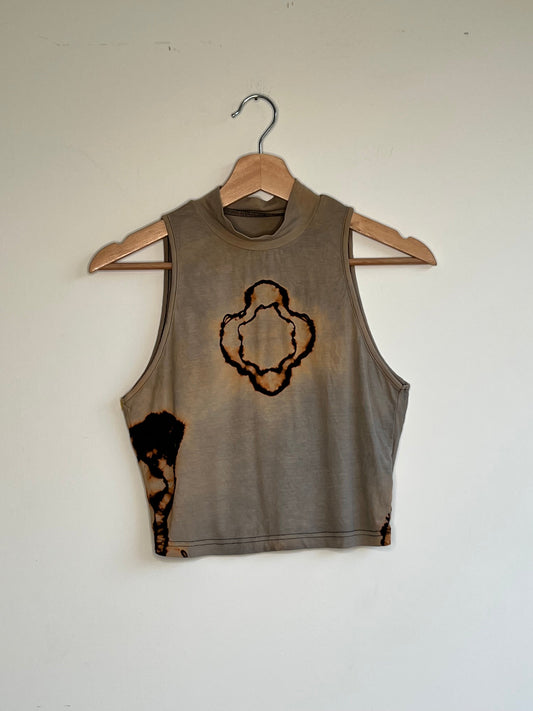 Bleached Rayon Crop Top (Large)