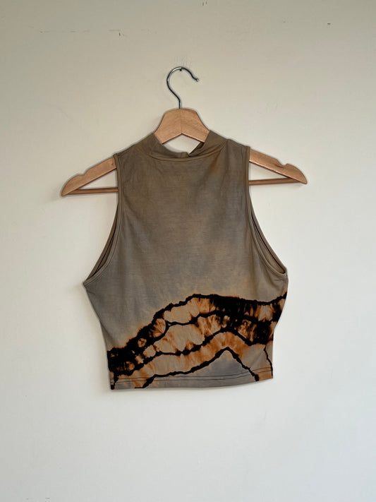 Bleached Rayon Crop Top (Large)