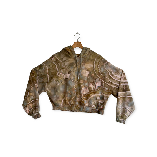Oversized Cropped Hoodie - Hippie Camo (M)